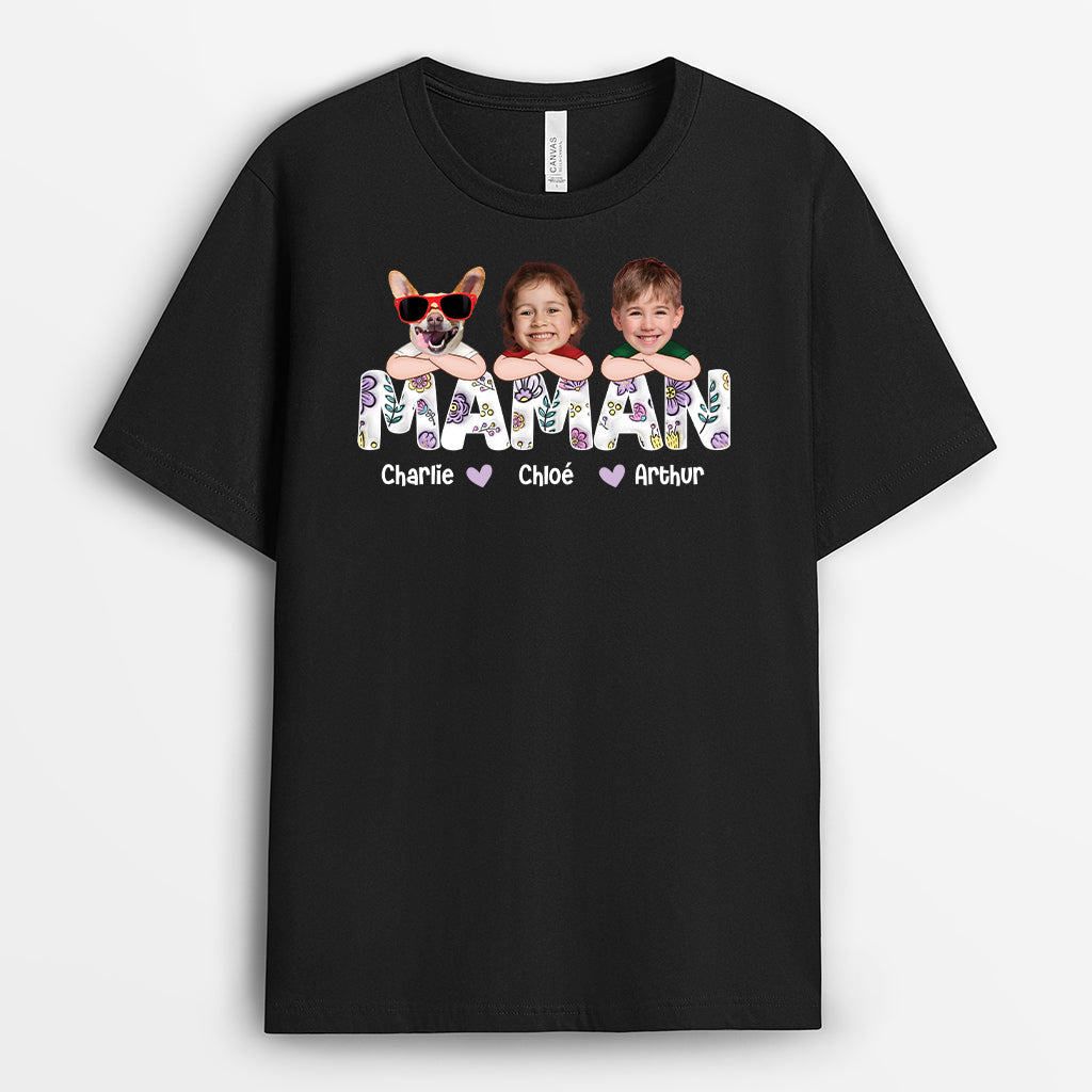4352AFR1 t shirt maman personnalise maman avec visages et motifs fleuris 4352a6l8a_12c7ff33 5cd6 431b a111 c07a08e920f0