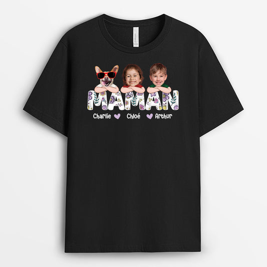 4352AFR1 t shirt maman personnalise maman avec visages et motifs fleuris 4352a6l8a_12c7ff33 5cd6 431b a111 c07a08e920f0