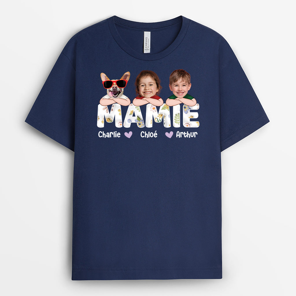 4352AFR2 t shirt maman personnalise maman avec visages et motifs fleuris 4352a6l8a