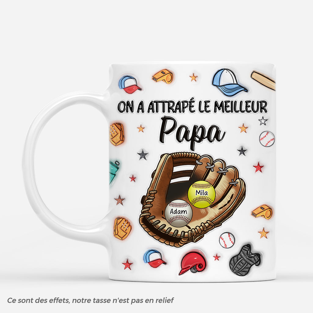 4354MFR1 mug personnalise on a attrape le meilleur papa base ball 4354m5t3b