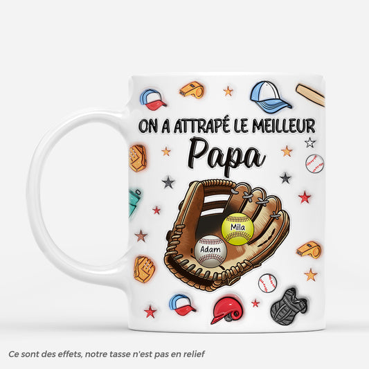 4354MFR1 mug personnalise on a attrape le meilleur papa base ball 4354m5t3b