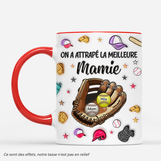 4354MFR2 mug personnalise on a attrape le meilleur papa base ball 4354m5t3b