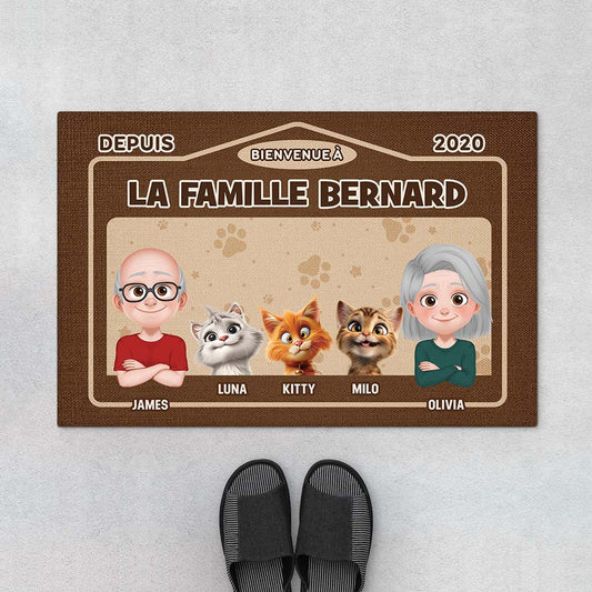 4359DFR1 paillasson chat personnalise bienvenue chez nous depuis design cartoon 4359dkq5d_2cd32109 3c7e 4722 9c00 7e0ad956fac7