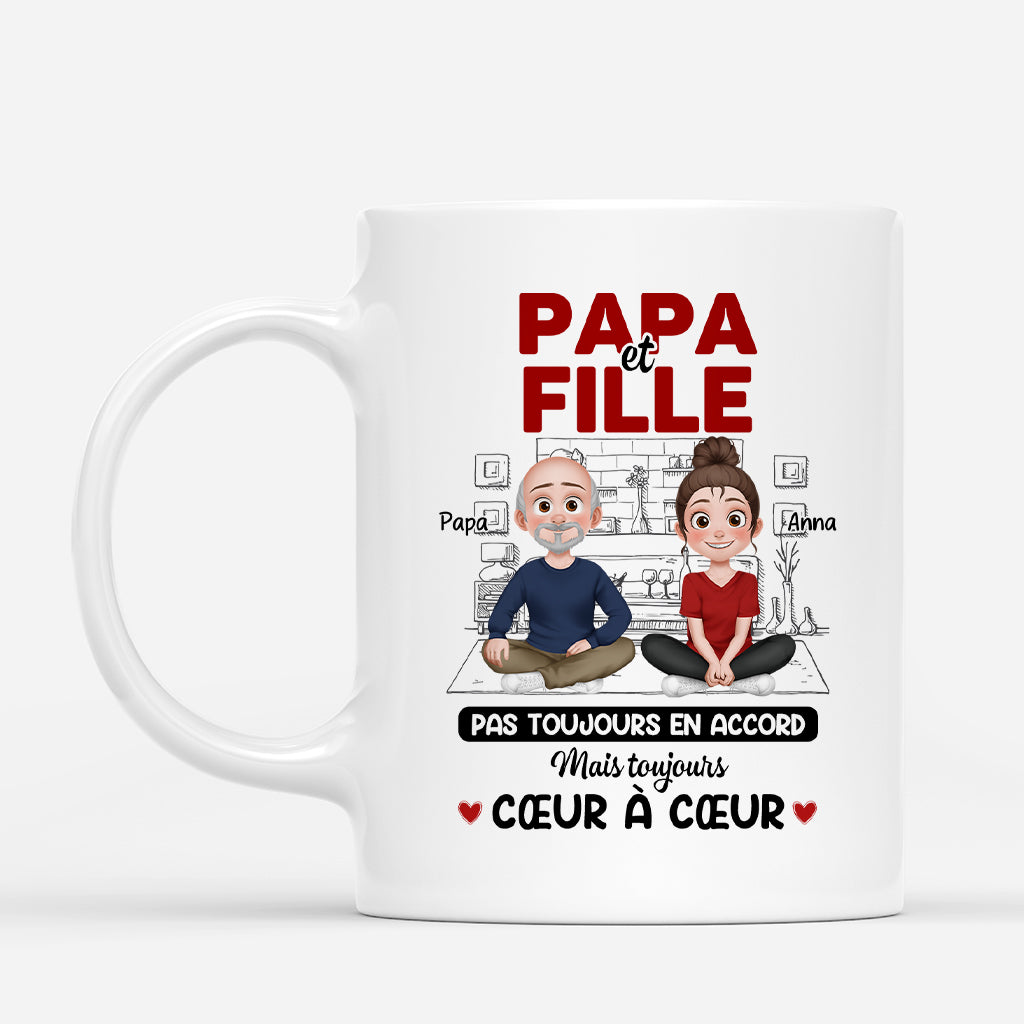 4363MFR1 mug personnalise papa toujours coeur a coeur design cartoon 4363mtynb