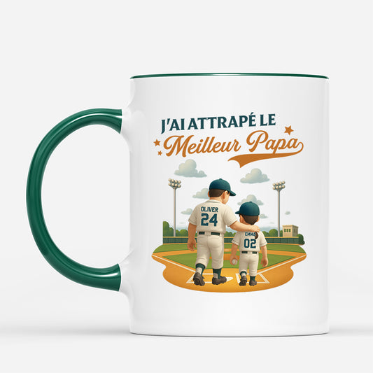 4370MFR2 mug personnalise jai attrape le meilleur papa base ball design cartoon 4370m5t3b