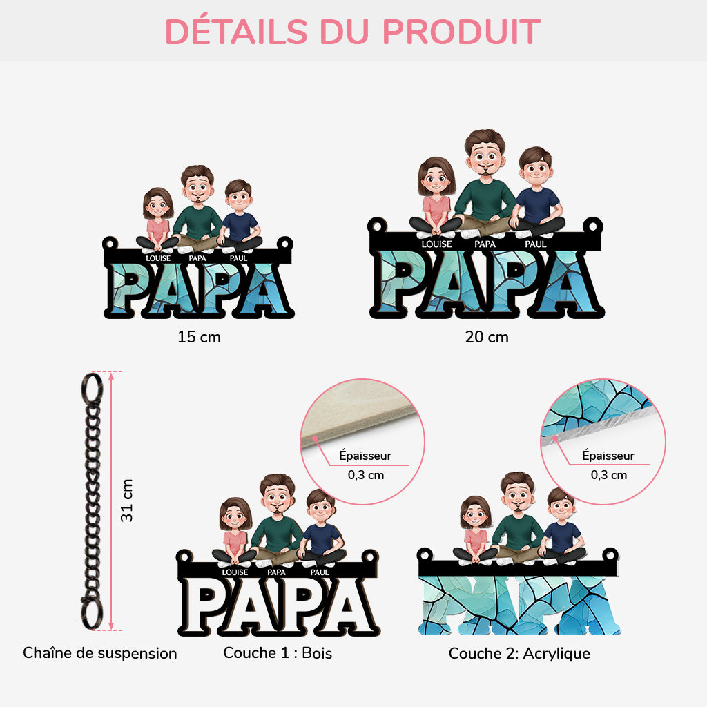 4374UFR3 attrape soleil vitrail personnalise pour papa design cartoon 4374u6mnb