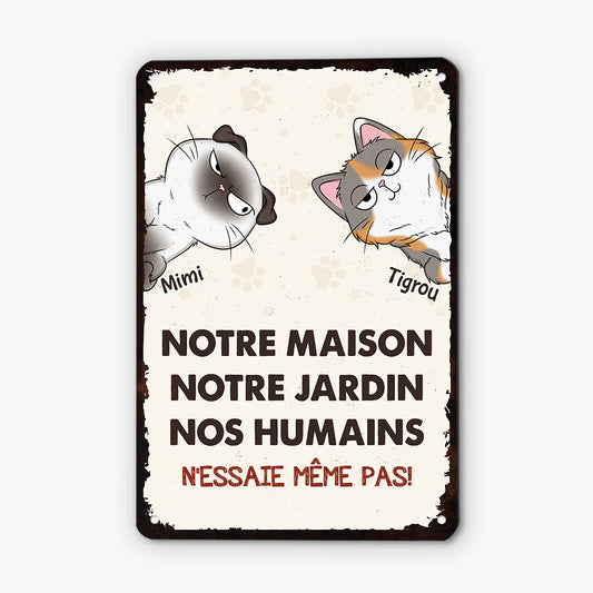 4378EFR1 plaque en metal personnalise nessaie meme pas chat mignon 4378e8l8d