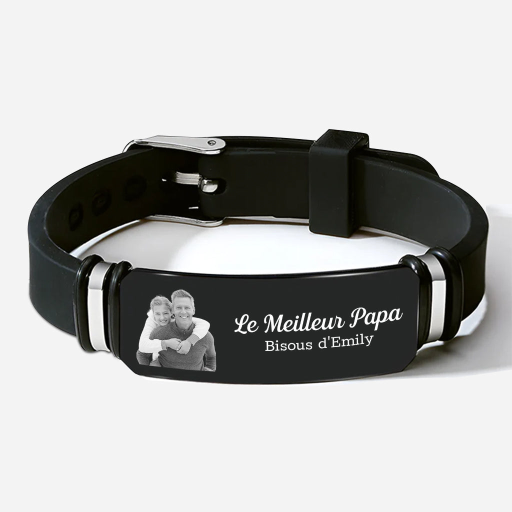 4392JFR1 bracelet pour homme personnalise pour meilleur papapapy photo 4392j3n5b