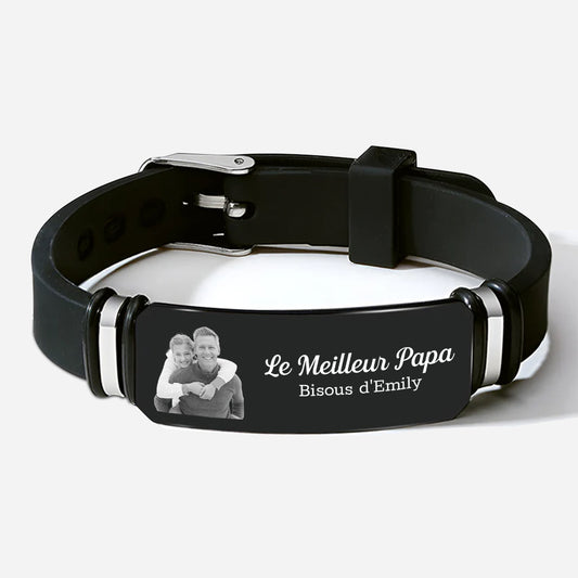 4392JFR1 bracelet pour homme personnalise pour meilleur papapapy photo 4392j3n5b
