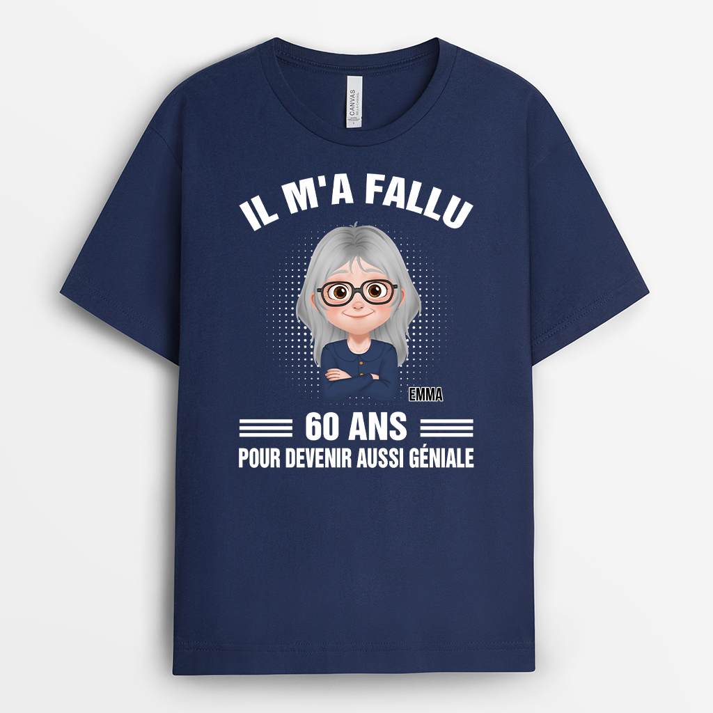 4397AFR2 t shirt femme personnalise il ma fallu 30 ans design cartoon 4397akh0a