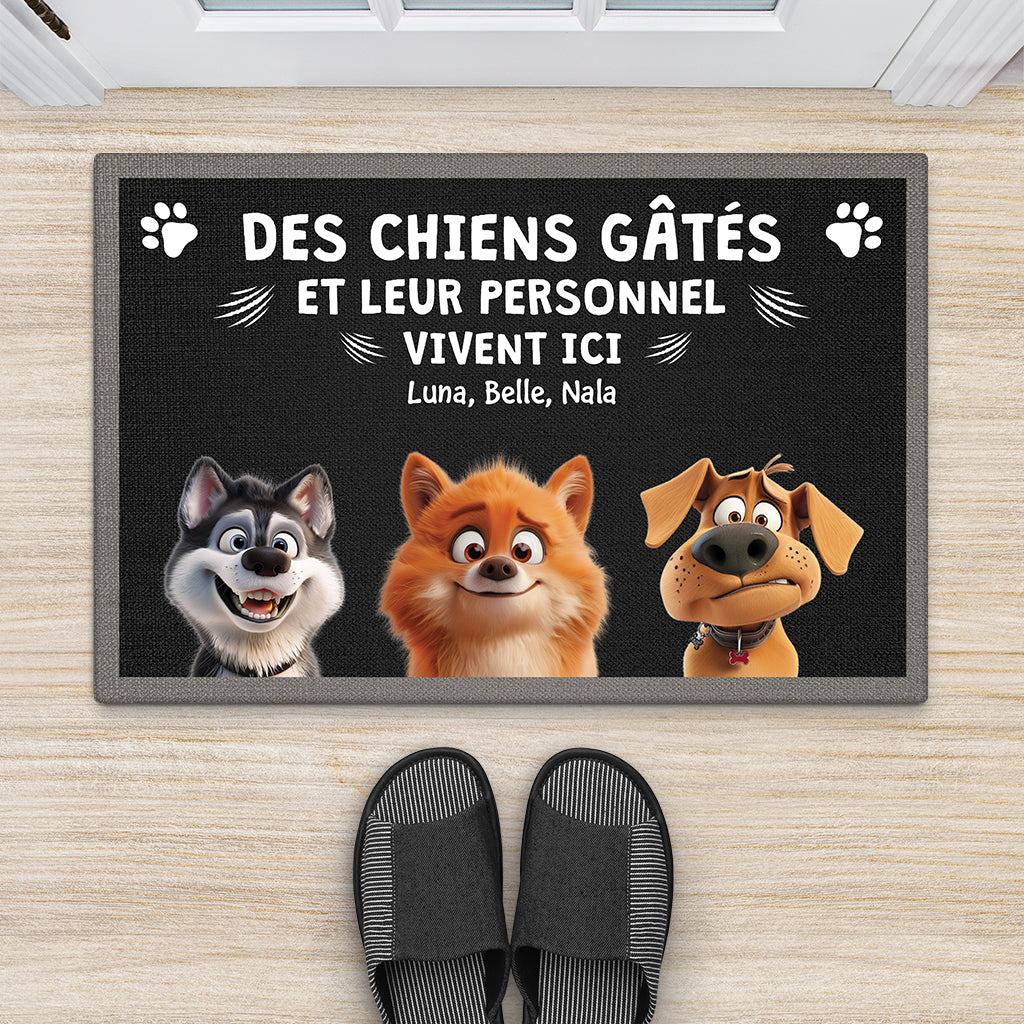 4414DFR2 paillasson personnalise chien dessin humour 4414d