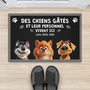 4414DFR2 paillasson personnalise chien dessin humour 4414d