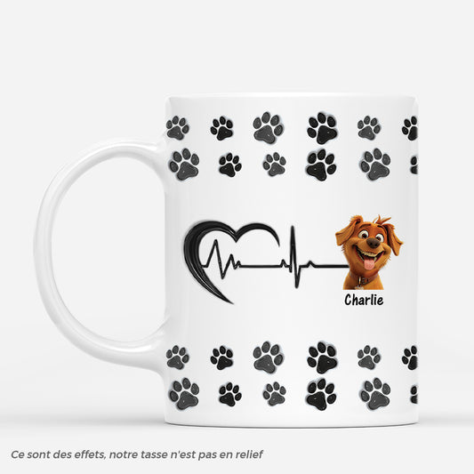4415MFR1 effet dimpression 3d mug personnalise chien battements de pattes 4415m5q3c