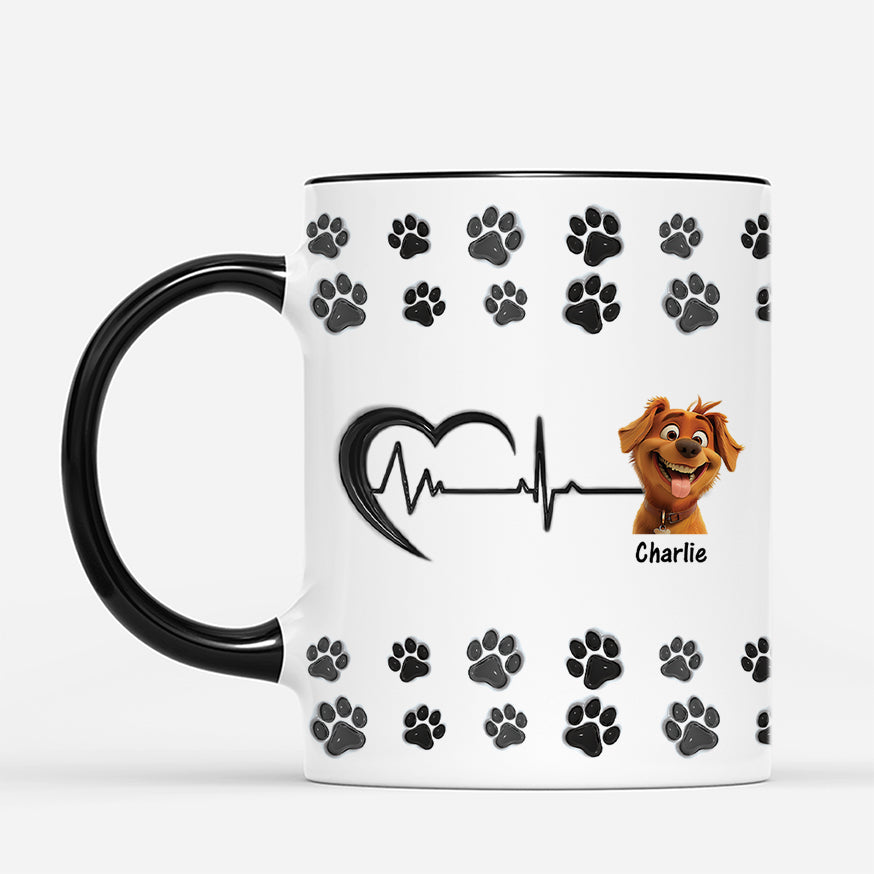 4415MFR2 effet dimpression 3d mug personnalise chien battements de pattes 4415m5q3c