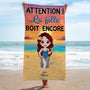 4445BFR2 serviette de plage personnalisee les filles boivent encore 4445bktta