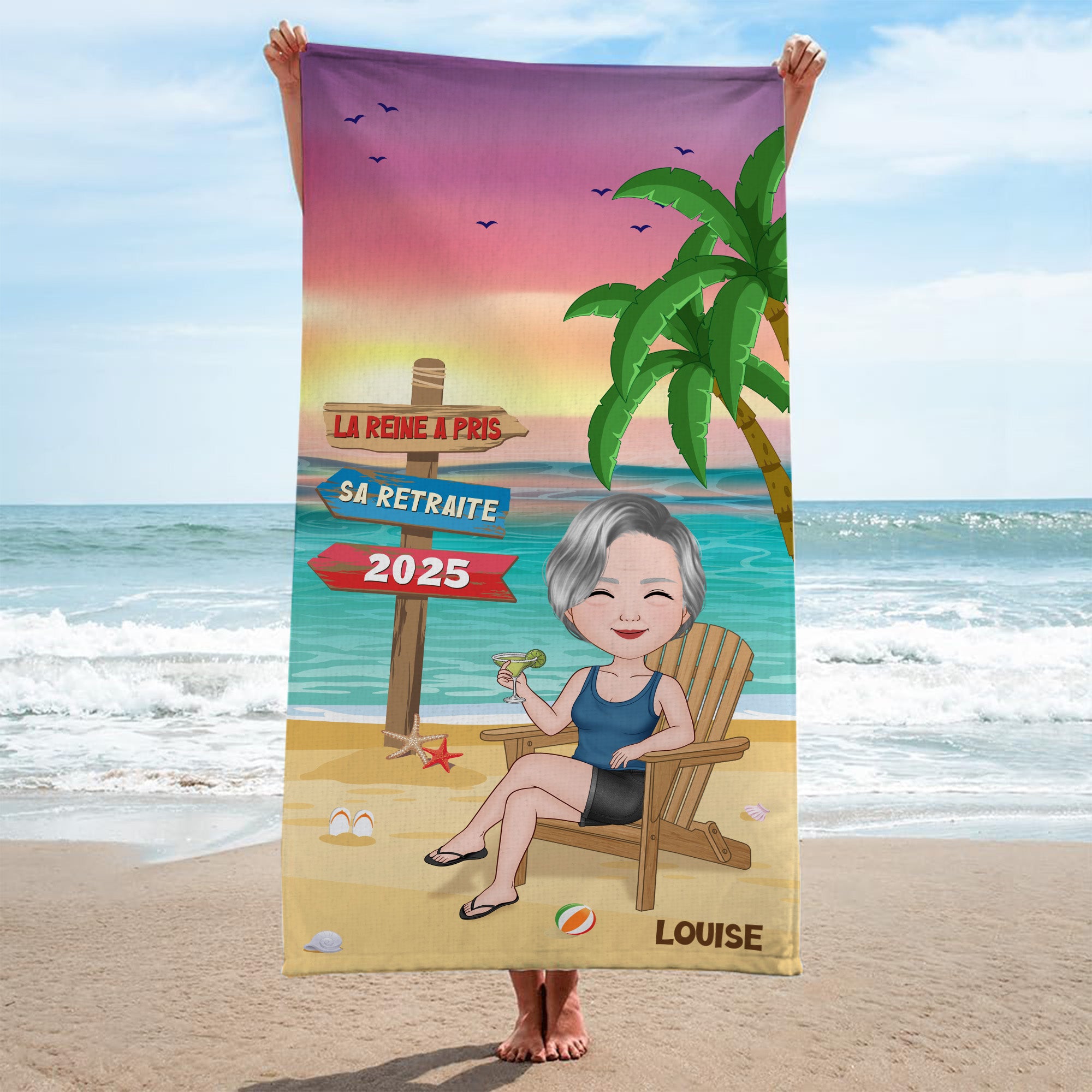 Serviette de plage imprimée - Multicolore Serviette de plage imprimée - Multicolore