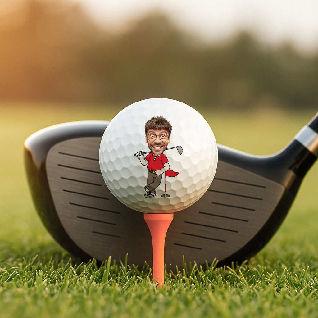 4485KFR3 balle de golf personnalisee je me cache visage 4485ktm3b