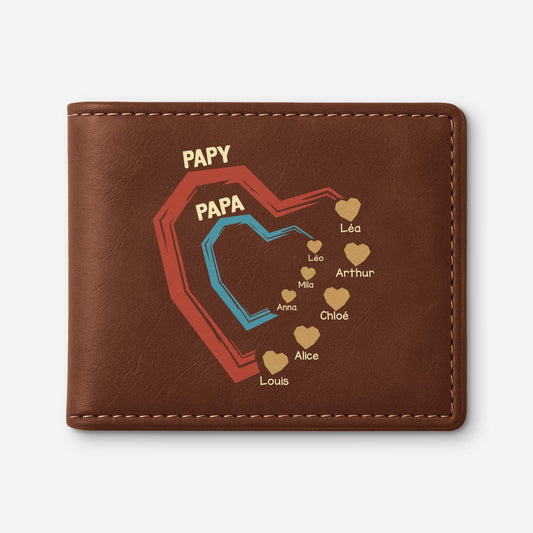 4492JFR1 ses petits coeurs portefeuille en cuir personnalise papa papy 4492jtmab