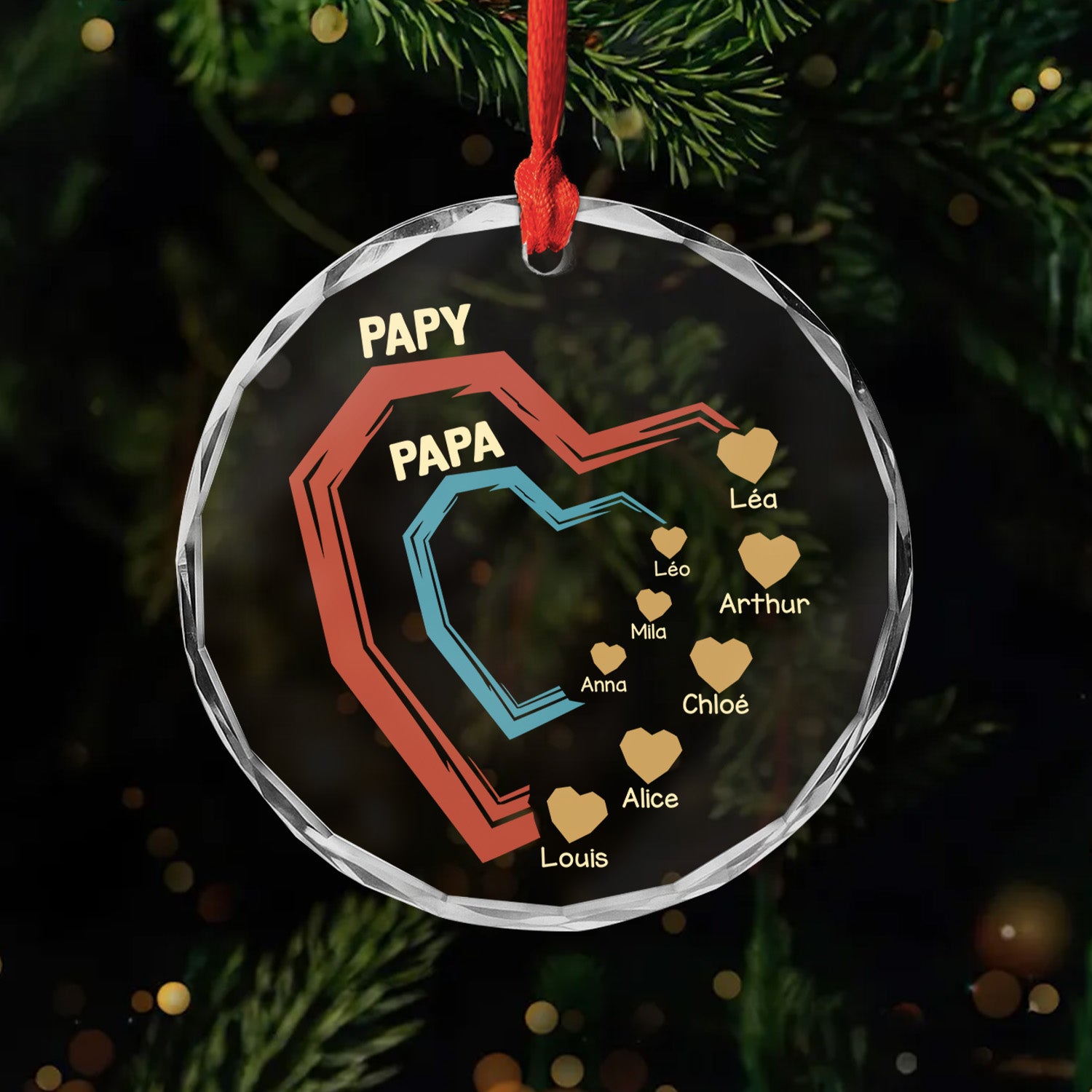 4492OFR1 ses petits coeurs ornement en verre personnalise pour papa papy 4492otmab