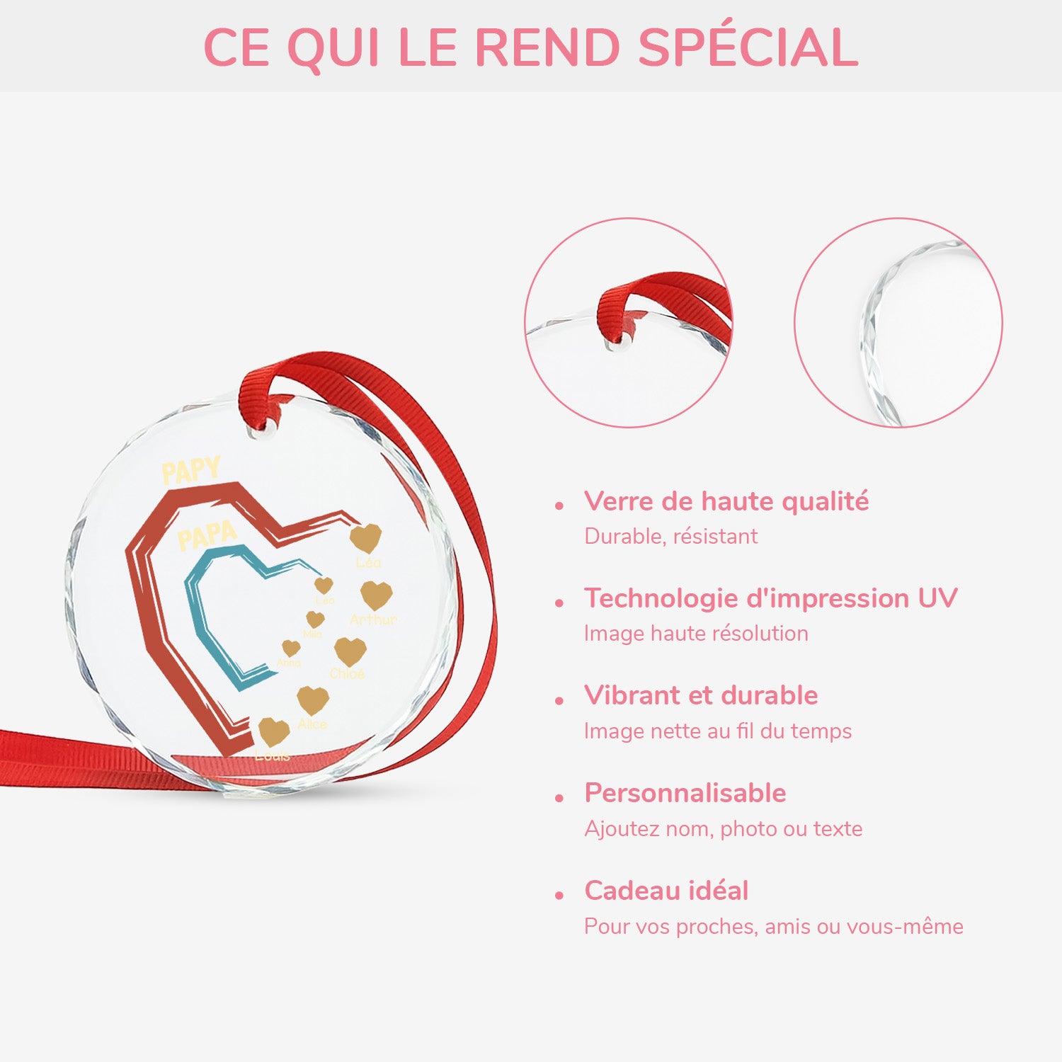 4492OFR4 ses petits coeurs ornement en verre personnalise pour papa papy 4492otmab