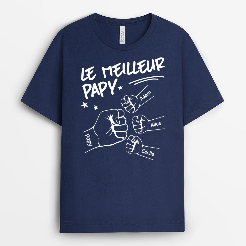 4493AFR2 t shirt personnalise le meilleur papa monochrome 4493a3q5b
