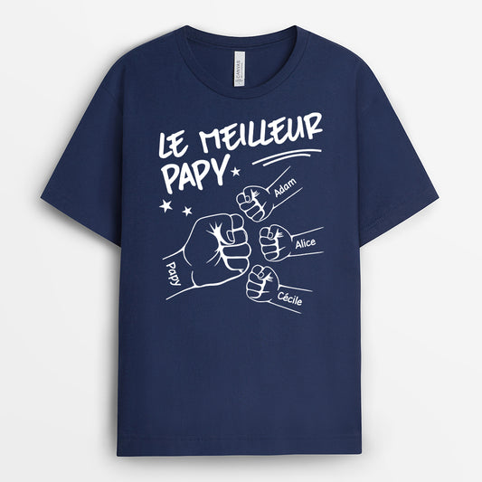 4493AFR2 t shirt personnalise le meilleur papa monochrome 4493a3q5b