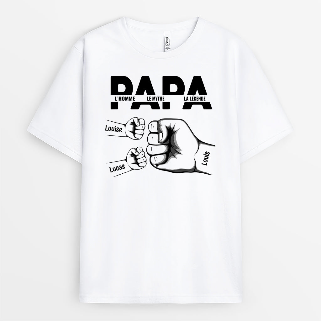 4502AFR1 t shirt personnalise papa lhomme le mythe la legende 4502a8qnb