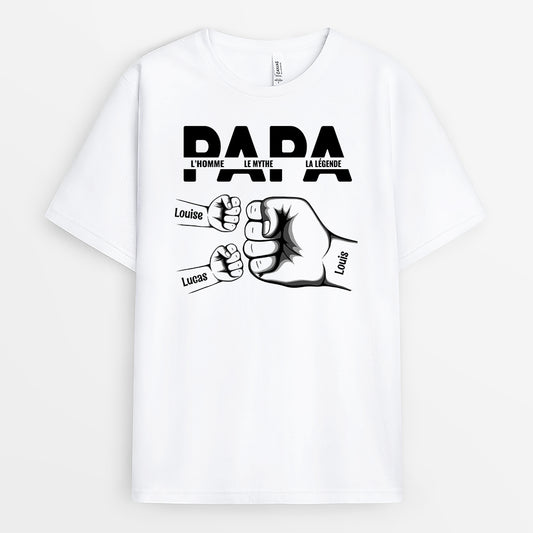 4502AFR1 t shirt personnalise papa lhomme le mythe la legende 4502a8qnb