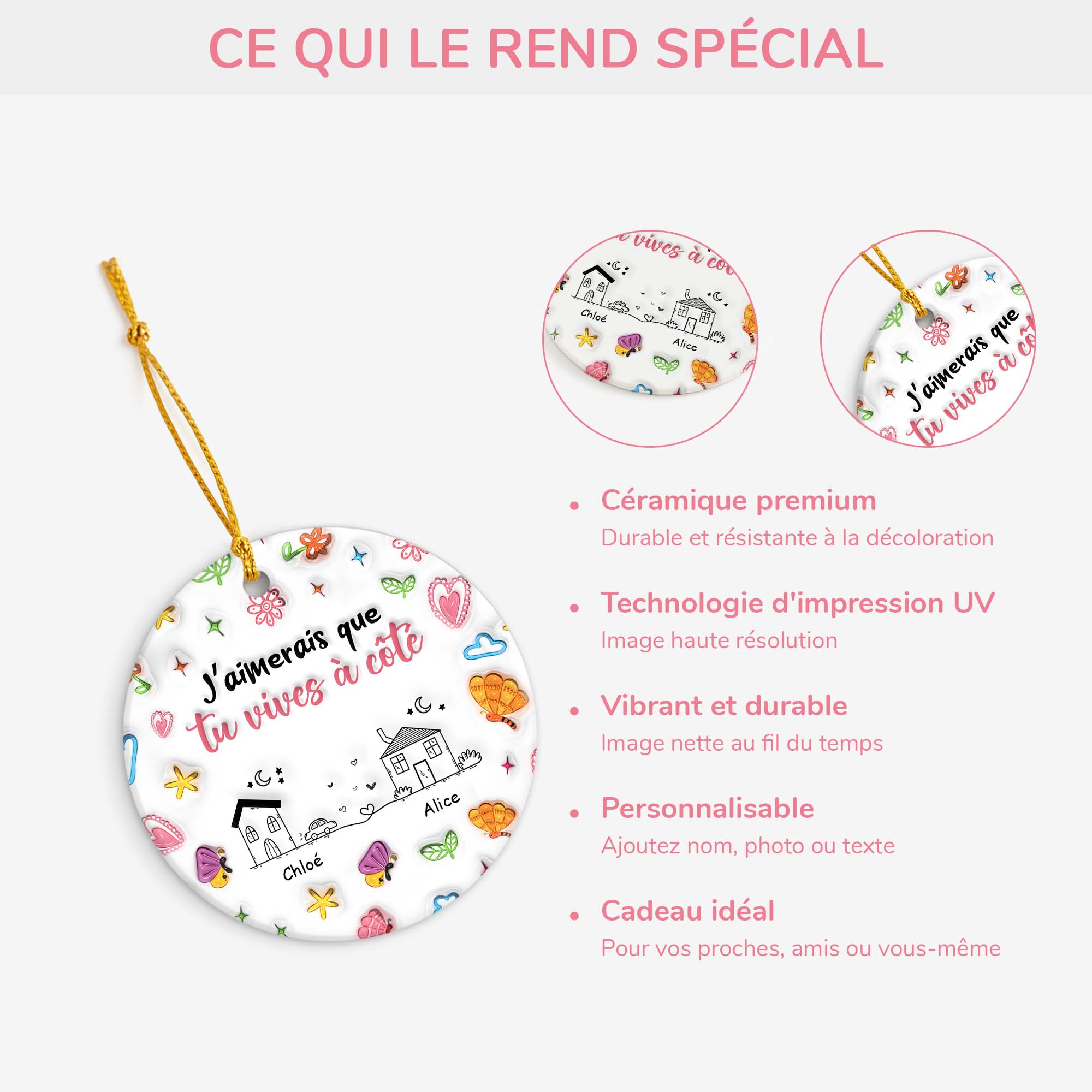 4504OFR4 effet dimpression 3d ornement ceramique personnalise meilleure amie jaimerais que tu habites juste a cote 4504okt5f