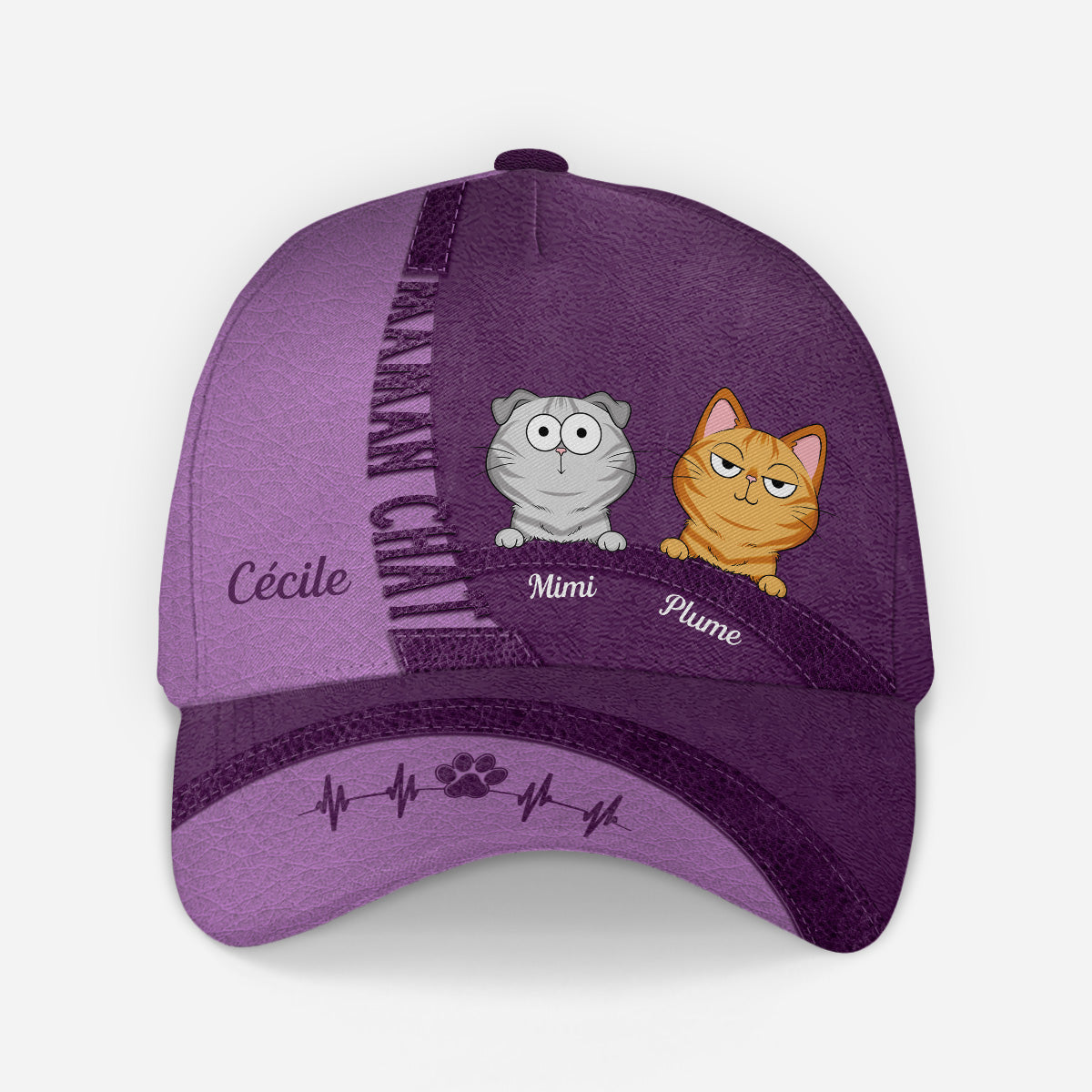 4505JFR1 casquette personnalisee mamanpapa chat 4505j5ttd