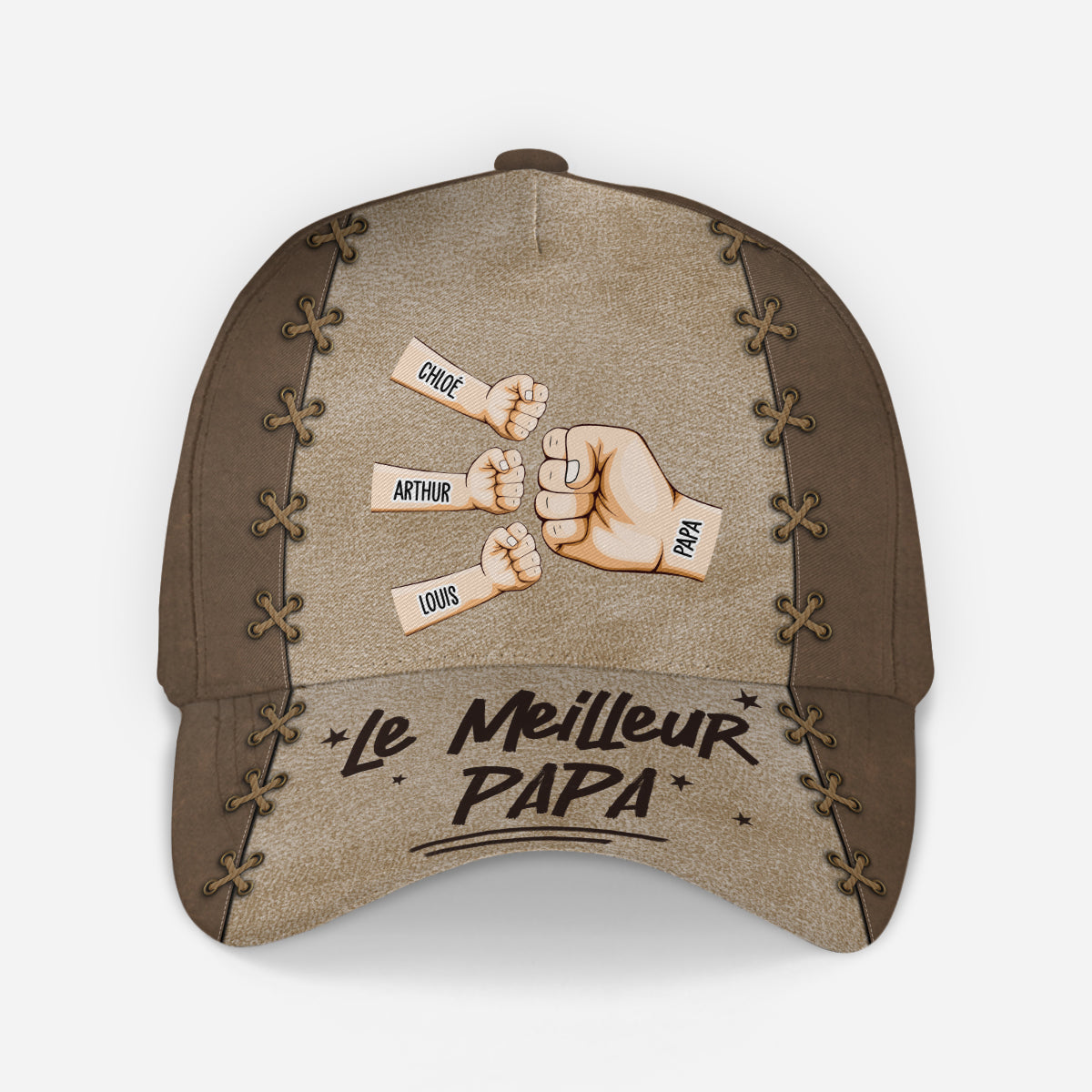 4526JFR1 casquette personnalisee meilleur papa poings 4526jthab