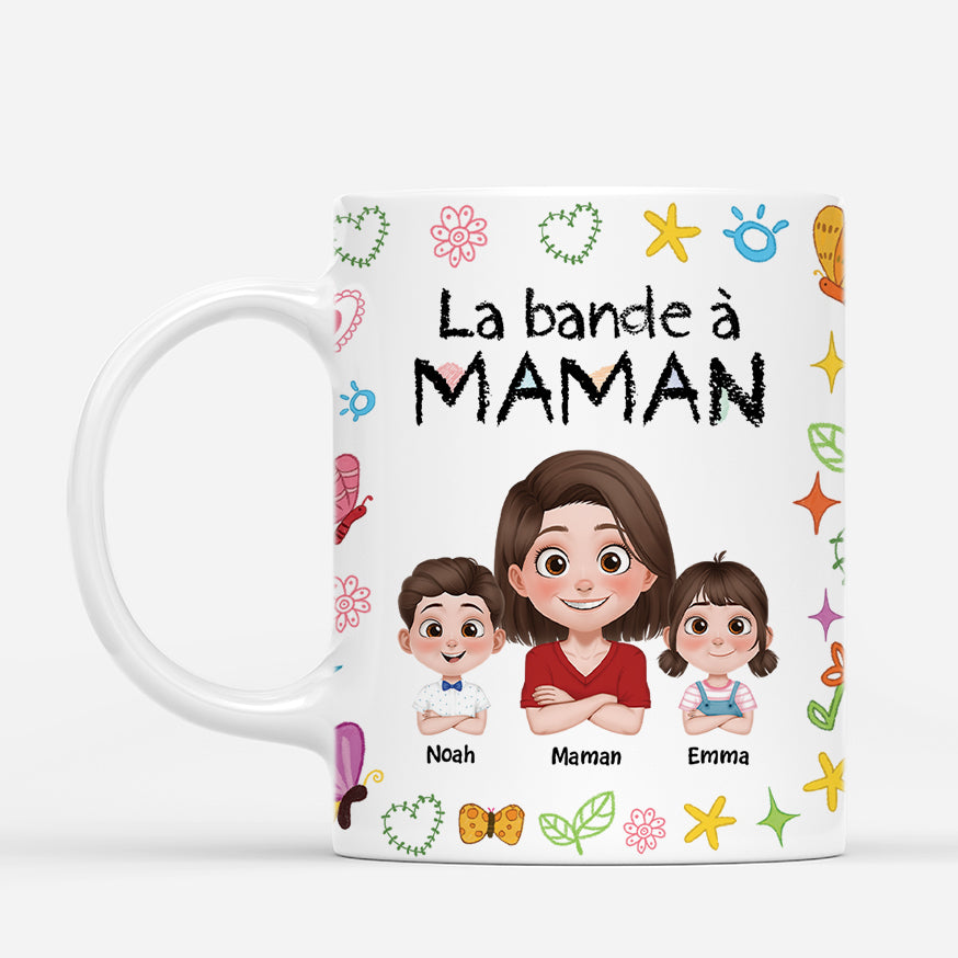 4531MFR1 mug personnalise la bande a maman version cartoon colore 4531mkq0a