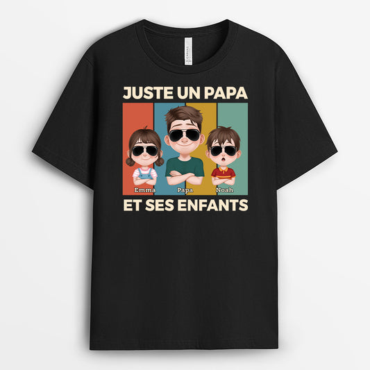 4536AFR1 t shirt personnalise papa et ses enfants design cartoon 4536a3q0b