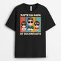 4536AFR1 t shirt personnalise papa et ses enfants design cartoon 4536a3q0b