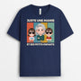 4536AFR2 t shirt personnalise papa et ses enfants design cartoon 4536a3q0b