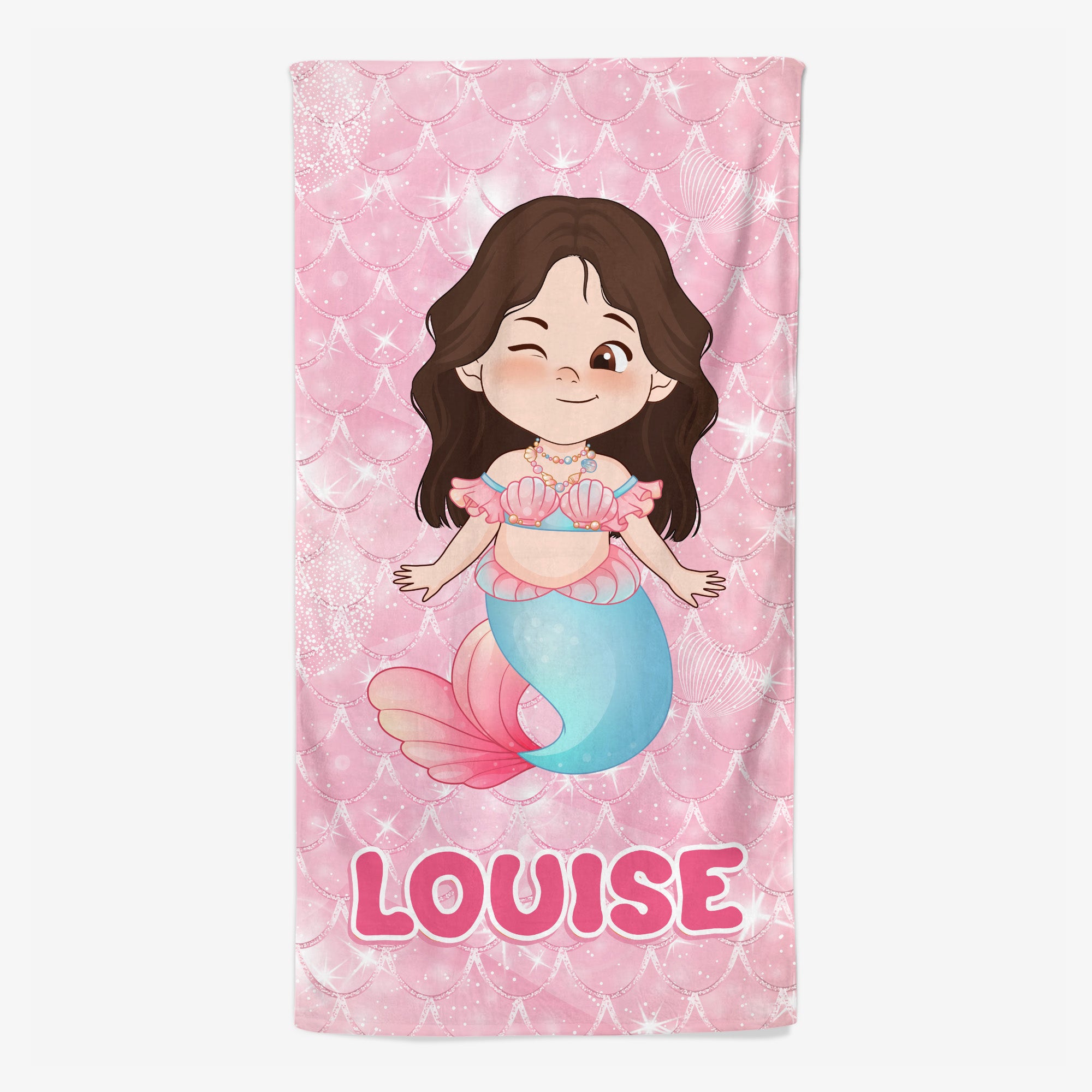 4538BFR1 serviette de plage personnalise petite sirene  petit triton 4538bkq0k