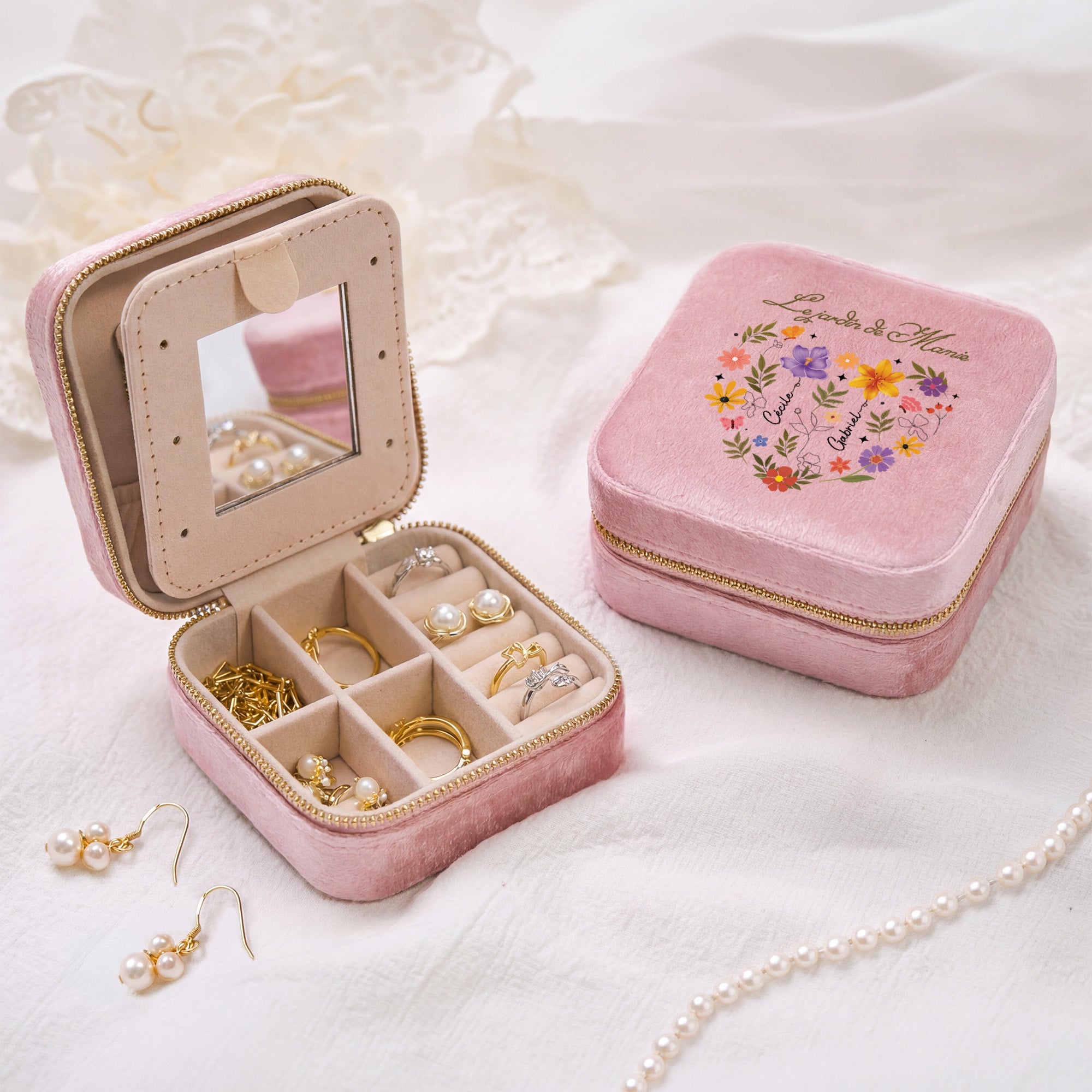 4541AFR2 boite a bijoux_ personnalise en velours le jardin de maman mamie 4541ajslta