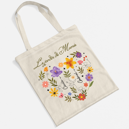 4541BFR2 tote bag a personnaliser coeur du jardin de maman mamie 4541bchta