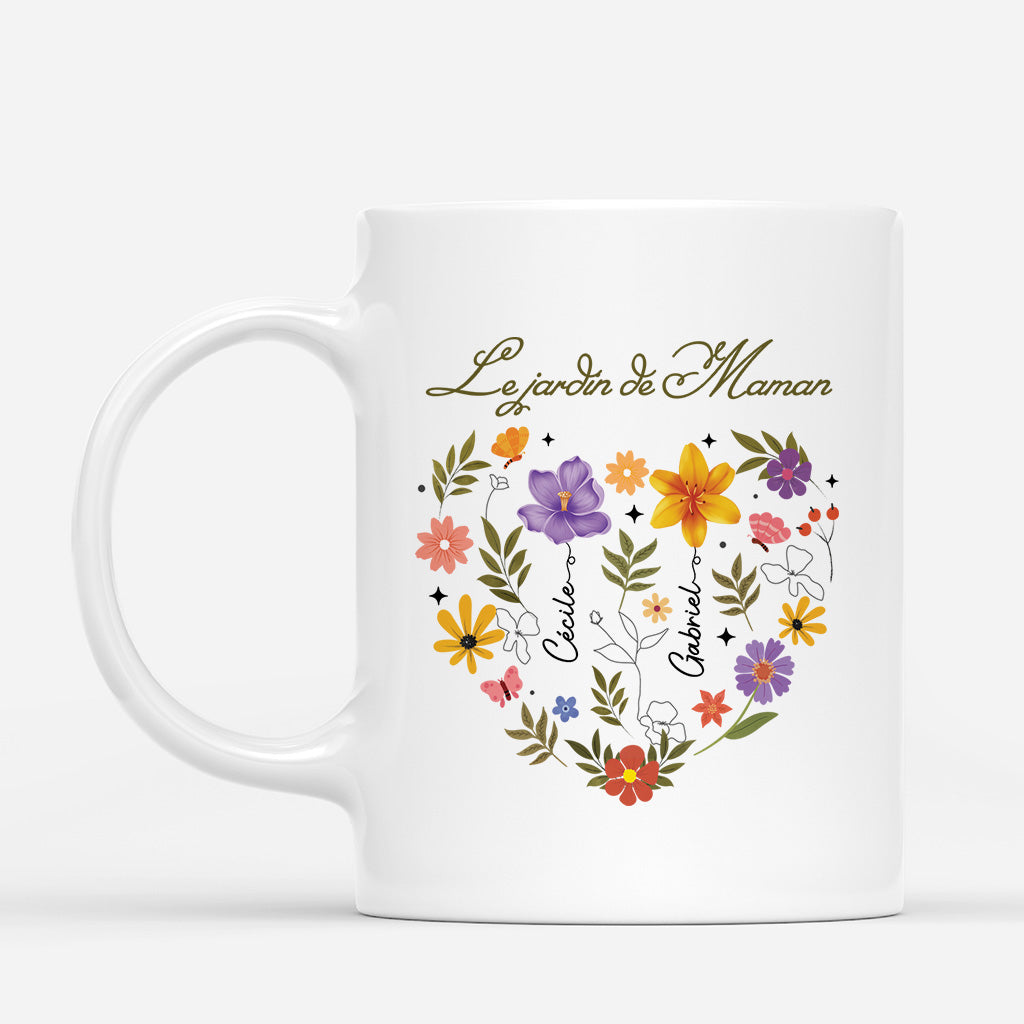 4541MFR1 mug personnalise le jardin de maman coeur floral 4541m