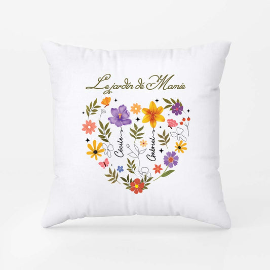 4541PFR2 coussin personnalise maman le jardin de maman mamie avec grand coeur 4541pslta