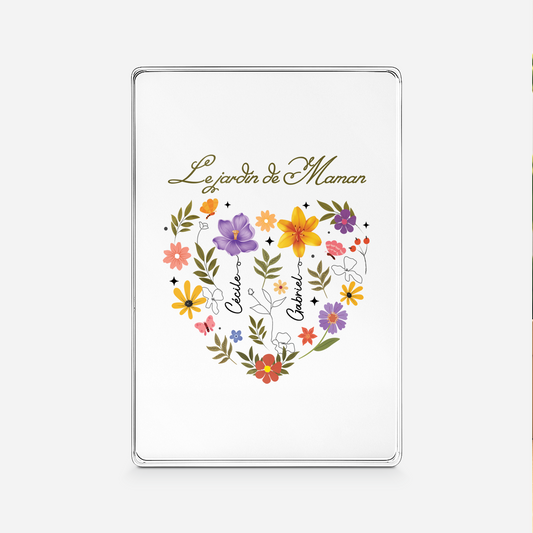 4541RFR1 plaque en acrylique personnalisee rectangulaire le jardin de mamie maman avec coeur 4541rslta