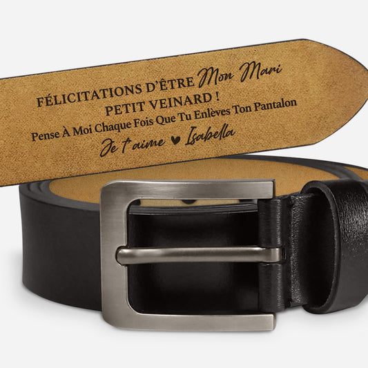 4550JFR1 ceinture en cuir gravee personnalisee pour couple felicitations d_etre mon mari 4550j8t5b