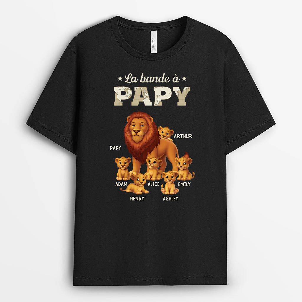 4555AFR1 t shirt la bande a papy lions design cartoon 4555a6l8b