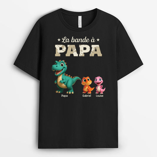 4560AFR1 t shirt personnalise la bande a papa dinosaure design cartoon 4560a3t5b