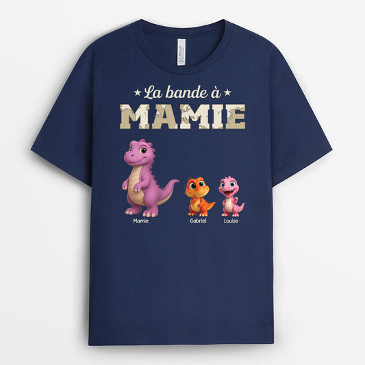 4560AFR2 t shirt personnalise la bande a papa dinosaure design cartoon 4560a3t5b