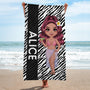 4563BFR2 serviette de plage personnalise femme sexy 4563bklta
