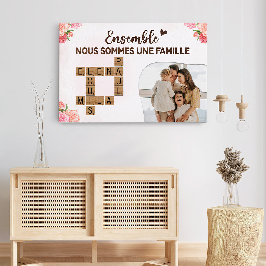 4567CFR3 toile famille personnalisee ensemble photo et mots croises 4567c5t5i
