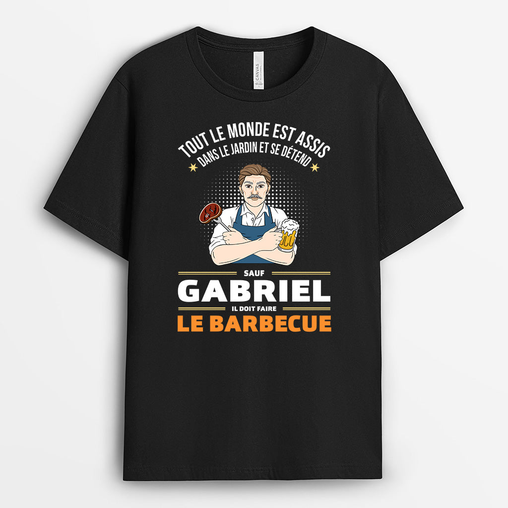 4582AFR1 t shirt personnalise homme humour faire le barbecue 4582aklmb