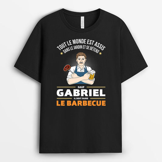 4582AFR1 t shirt personnalise homme humour faire le barbecue 4582aklmb