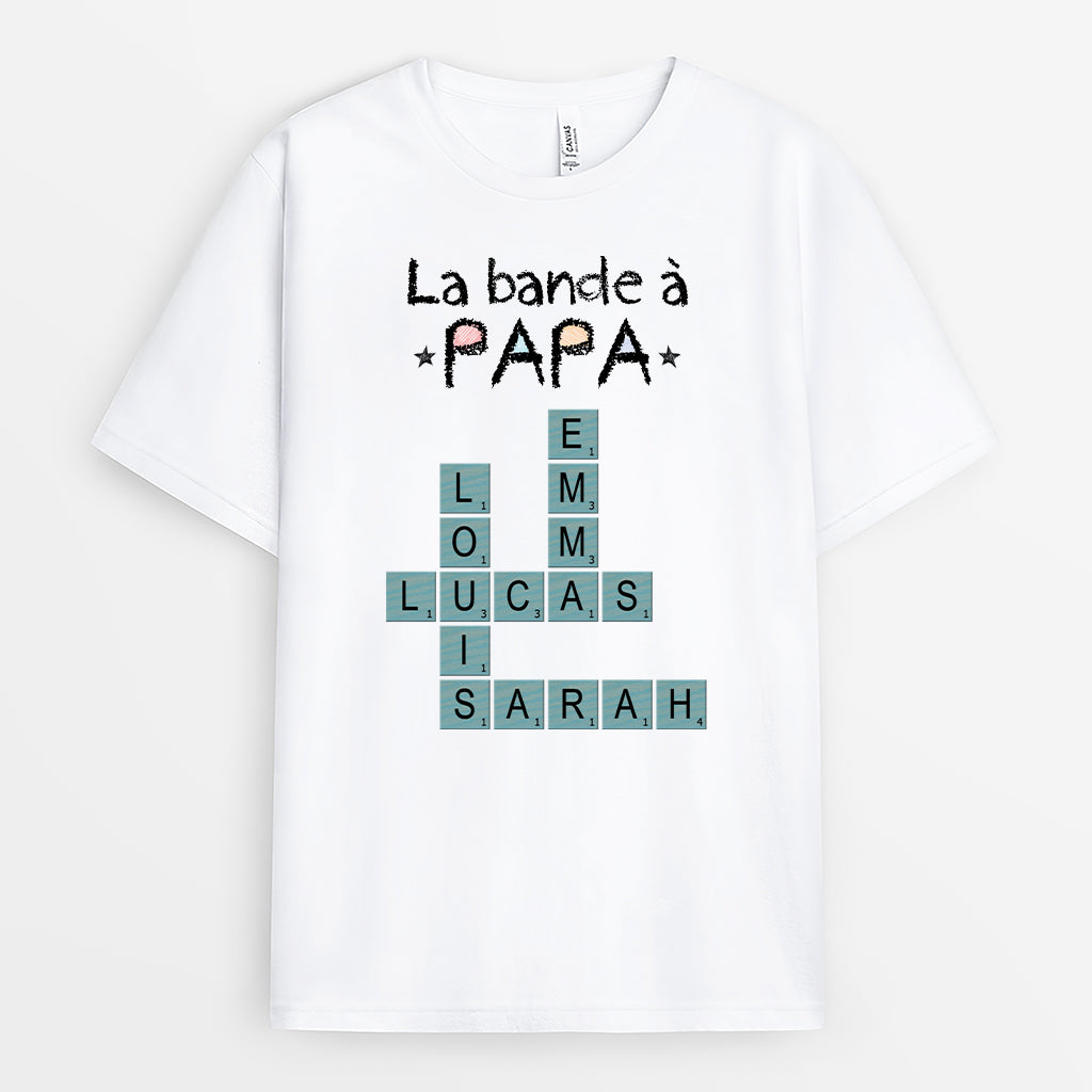 4587AFR1 t shirt personnalise la bande a papa version mots croises 4587akk5b